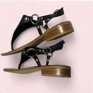 (EUC) Kelly&Katie Elegant Black Sandals with Gold Accents